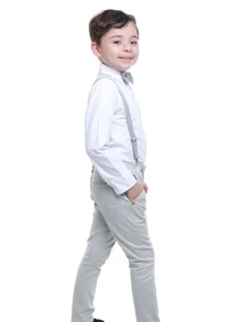 Roupa Social Juvenil Masculino Pagem casamento Premium Confort 1 ao 16 - Cinza Claro - Visão 5