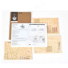 1 件手工 3D 模型 - 帆船，3D 拼图，亲子互动积木拼图，7.87 英寸 X7.09 英寸 X2.99 英寸 - 米色 - 查看 6