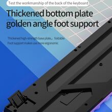 龐克風格 USB 有線遊戲鍵盤帶 LED 背光遊戲辦公室電競（非機械） - 紫色和白色 - 查看 6