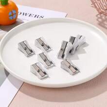 1套/4入組創意鋁合金卷筆刀,單孔,金屬鉛筆切片機,學生寫作用品