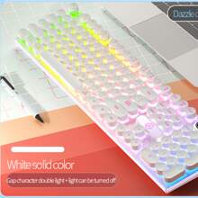 Punk Style USB Wired Gaming Keyboard With Led Lights For Game Office E-sports(non-mechanical Keyboard) - White - View 1