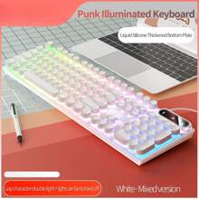 Punk Style USB Wired Gaming Keyboard With Led Lights For Game Office E-sports(non-mechanical Keyboard) - White - View 2