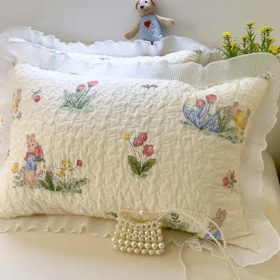 雪紡蕾絲枕套,加厚和放大,水分吸收和透氣,單僅有的,合適的適用於四季,可機洗和耐用