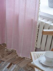 Pink Tassel Curtains For Bedroom - Pink - View 4