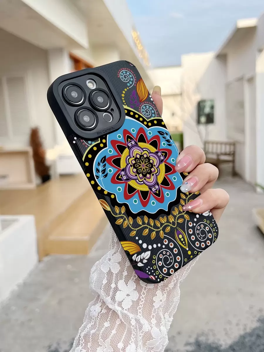 Flower Pattern Anti-fall Phone Case - Multicolor - View 1