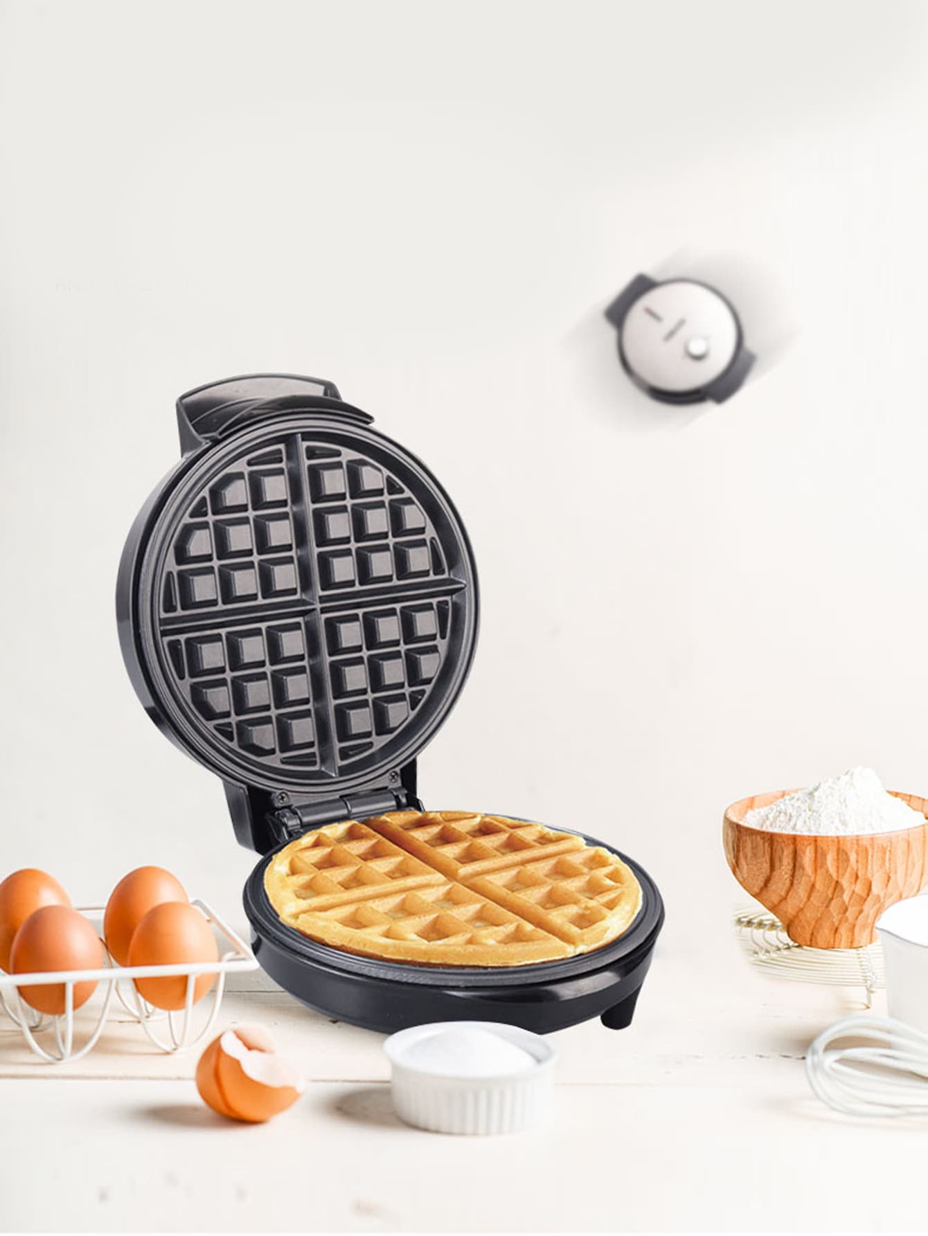 1入組插頭式1000w多功能薄餅機kj-505,高功率,快速加熱,加熱均勻,可拆卸設計,易於清潔,智能控溫,細膩質感,健康飲食,防沾粘設計,健康塗層,耐高溫手柄,操作簡便,家庭便攜式 - 黑色 - 查看 1