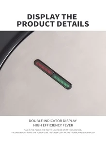 1入組插頭式1000w多功能薄餅機kj-505,高功率,快速加熱,加熱均勻,可拆卸設計,易於清潔,智能控溫,細膩質感,健康飲食,防沾粘設計,健康塗層,耐高溫手柄,操作簡便,家庭便攜式 - 黑色 - 查看 8