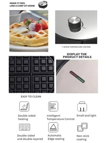 1入組插頭式1000w多功能薄餅機kj-505,高功率,快速加熱,加熱均勻,可拆卸設計,易於清潔,智能控溫,細膩質感,健康飲食,防沾粘設計,健康塗層,耐高溫手柄,操作簡便,家庭便攜式 - 黑色 - 查看 7