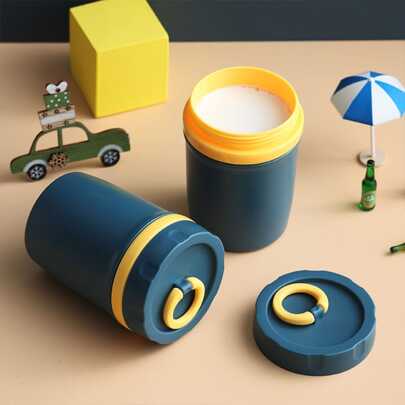 1 件便携式早餐杯，带盖和勺子的粥杯，微波炉适用防漏杯，适合学生和办公室工作人员，适用于咖啡/茶/牛奶