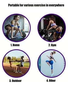 4pcs Set Blood Flow Restriction (BFR) Occlusion Cuffs, Adjustable For Arms, Thighs & Hips, Suitable For Women & Men, Promote Muscle Growth In Biceps, Legs - Blue - View 4