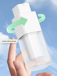 1pc Travel Size Vacuum Press Bottle, Cosmetics Facial Spray Atomizer, Portable Square Empty Bottle - White - View 3