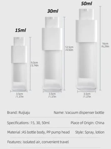 1pc Travel Size Vacuum Press Bottle, Cosmetics Facial Spray Atomizer, Portable Square Empty Bottle - White - View 2