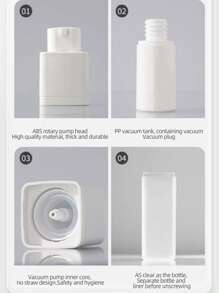 1pc Travel Size Vacuum Press Bottle, Cosmetics Facial Spray Atomizer, Portable Square Empty Bottle - White - View 7