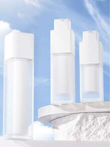 1pc Travel Size Vacuum Press Bottle, Cosmetics Facial Spray Atomizer, Portable Square Empty Bottle - White - View 8