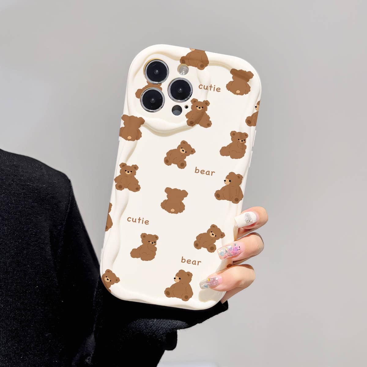 Cartoon Bear Phone Case Kawaii Waterproof Shockproof Anti-Fall Scratch Resistant - Multicolor - View 1