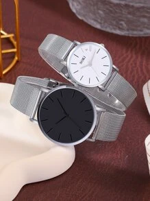 1 Set Orologi per Coppie, Orologi al Quarzo di Moda per Coppie e Collane a Forma di Cuore Magnetiche, Perfetti per Uso Quotidiano, Regali di Compleanno, Feste, Raduni Festivi e Come Regalo Ideale per Se Stessi o per Gli Amici. Scatole Non Incluse