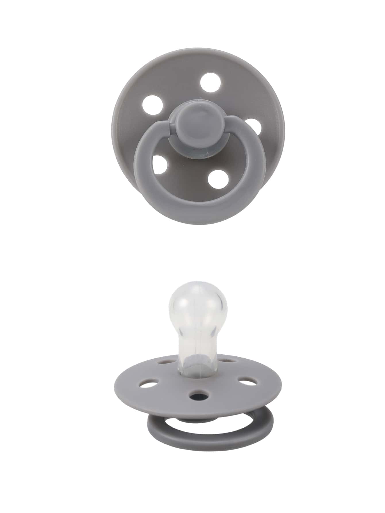 1pc Multicolor Macaron Style Pacifier For Soothing Baby, S Size For 0-6 Months, L Size For 6-36 Months, Made Of Soft Silicone Material - Dark Grey - View 1