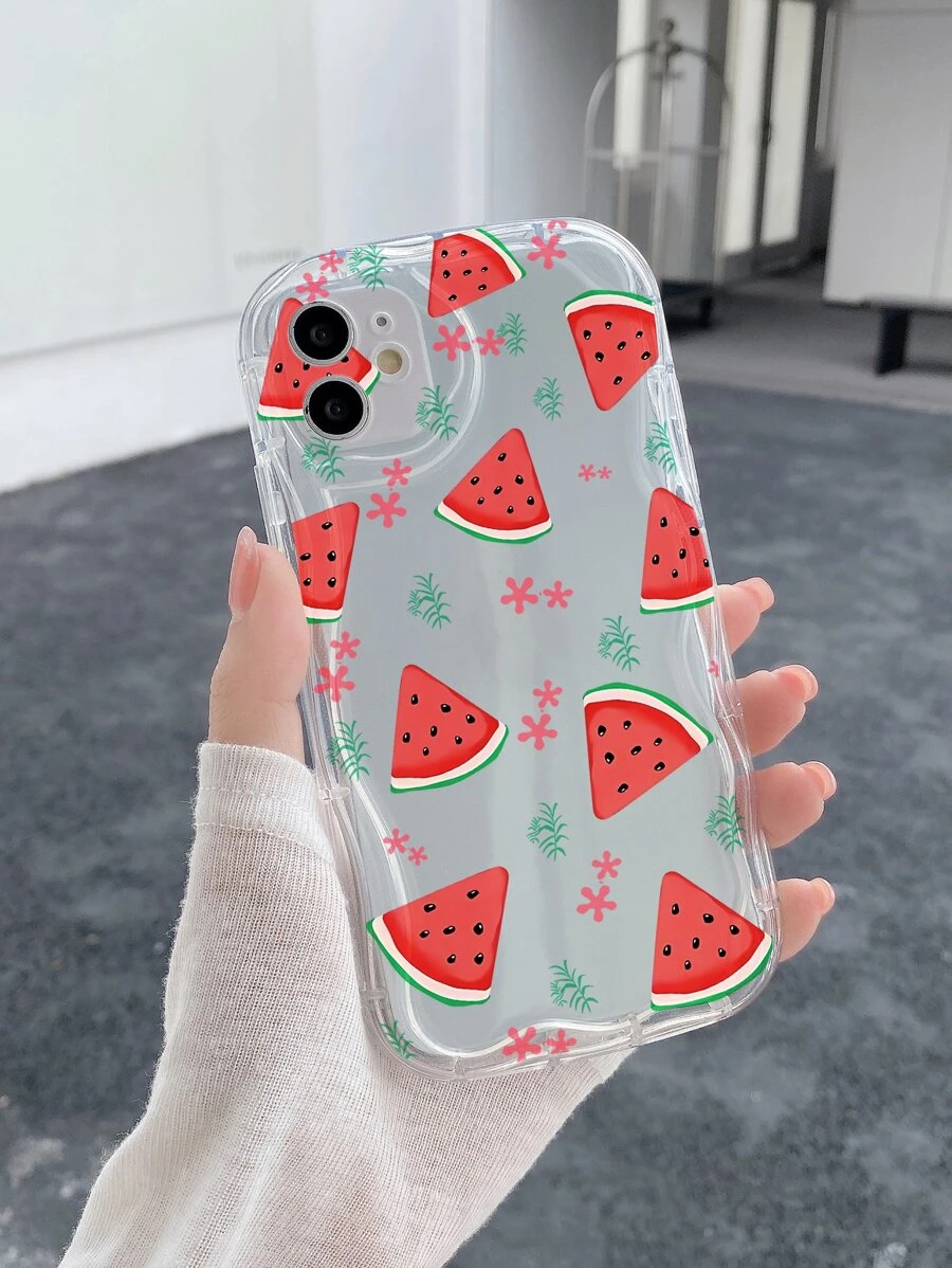 Summer Watermelon Painted Clear Phone Case