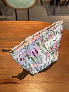 花卉旅行化妆包，1 件轻便多功能防水化妆品收纳包手提包沐浴淋浴钱包袋便携式化妆品刷收纳包带拉链封口，可装口红、刷子、护肤品、手机、硬币、小物品，适合家庭、旅行、度假和学校使用，化妆包化妆袋护肤包 - 彩色 - 查看 4