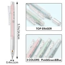 Aesthetic Mechanical Pencils - 3PCS Pastel Mechanical Pencils for Kids, Pink & Blue & Green 3 Colors, Cute Mechanical Pencil with Eraser Refill for Students Writing, Drawing - Nhiều màu - Xem 3