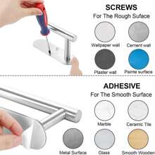 1pc Stainless Steel Kitchen Paper Towel Holder, Self Adhesive Tissue Roll Hanger For Kitchen Bathroom Cabinet Countertop Wall Mount, Available In Silver, Black, Gold - Black - View 5