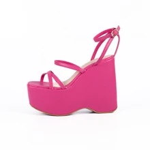 Women Heeled Sandals - 玫紅色 - 查看 3