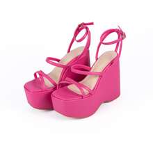 Women Heeled Sandals - 玫紅色 - 查看 2