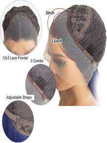 13*3 Brown Color 24 Inches Synthetic Lace Front Wig With High Temperature Fiber For Daily Wear, Straight Hair - Brown - View 5