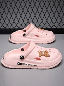 Men's Hollow Out Anti-slip Dual Use Open-toe Slippers For Summer Beach Vacation & Office Use - Pink - View 2