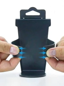 1pc Universal Car Cup Holder, Door-mounted Beverage Rack - Black - View 3