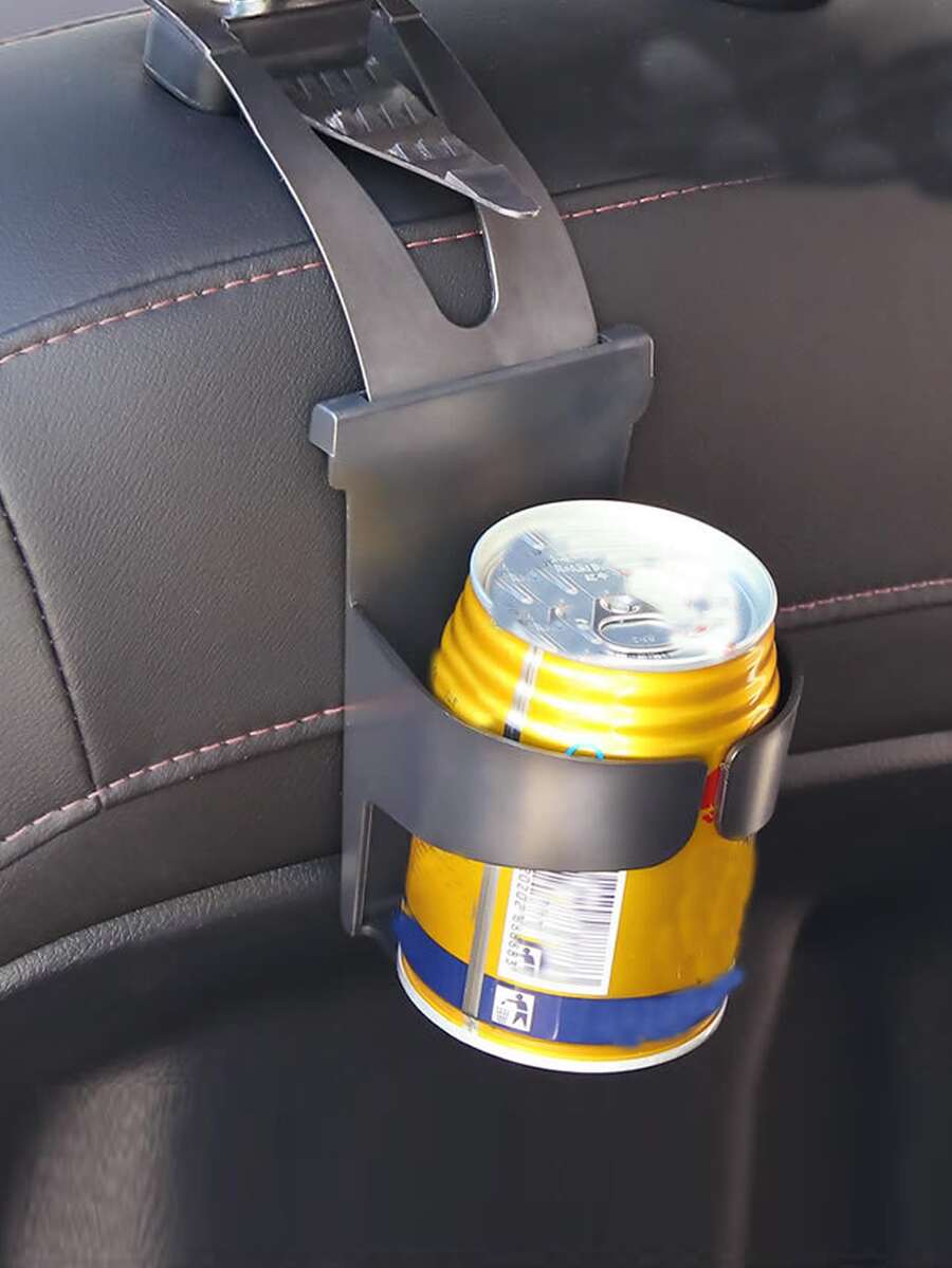 1pc Universal Car Cup Holder, Door-mounted Beverage Rack - Black - View 1