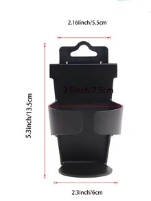 1pc Universal Car Cup Holder, Door-mounted Beverage Rack - Black - View 6
