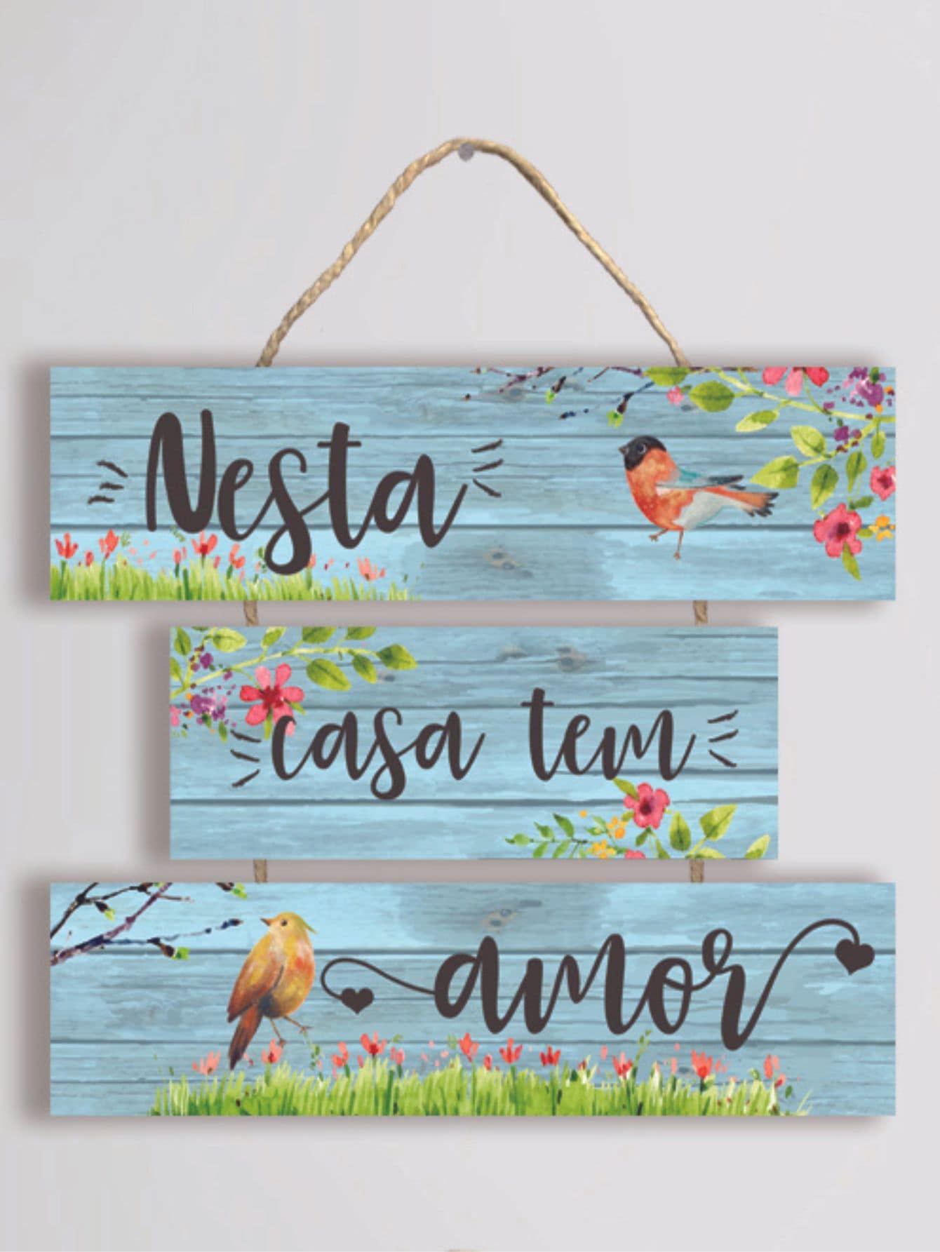 Placa Decorativa MDF com Corda 28x22,3cm