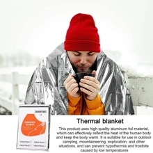 3Pcs Emergency Blanket Outdoor Survival Rescue First Aid Foil Thermal Blanket Hypothermia Windproof Multi-Use For Explore Camping 2 Types Of Packaging Are Randomly Shipped - Silver - View 5