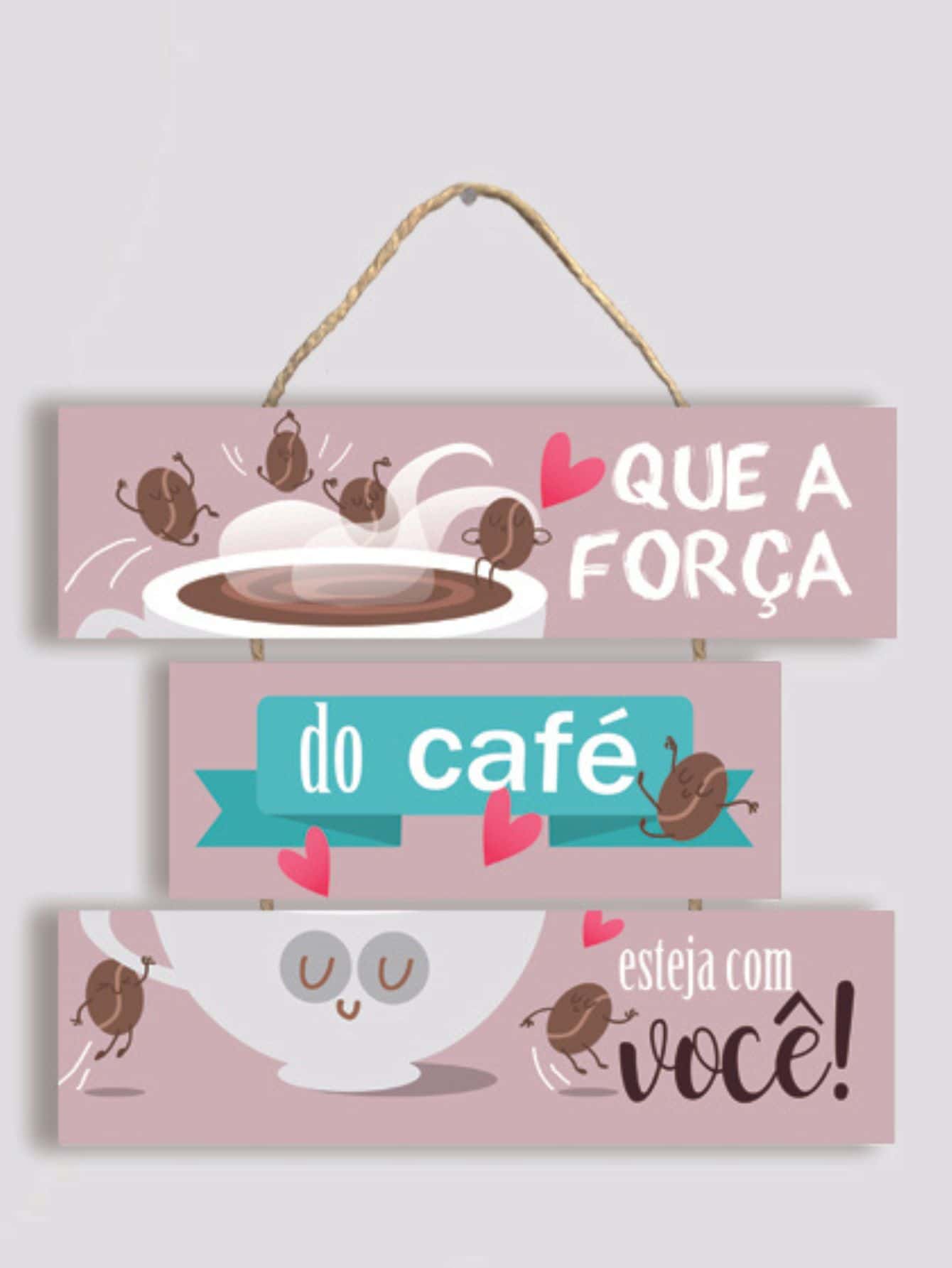 Decorative MDF Plate With Rope 28x22.3cm - 粉色 - 查看 1