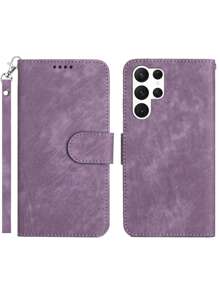 Magnetic Wallet Phone Case PU Compatible With iPhone15/15Plus/15Pro/15Promax - Mauve Purple - View 2