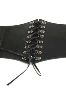 1pc Women's Fashionable Party Waist Belt Strapless Control Slimming Corset For Evening Events Vintage Halloween Waist Traineraccessories For Ladies For Dress Western Cowboy Cowgirl Country Wear Vintage Black Belt - Black - View 3