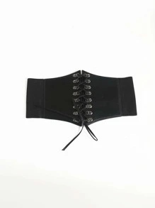 1pc Women's Fashionable Party Waist Belt Strapless Control Slimming Corset For Evening Events Vintage Halloween Waist Traineraccessories For Ladies For Dress Western Cowboy Cowgirl Country Wear Vintage Black Belt - Black - View 2