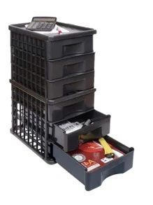 Gaveteiro Organizador de Chão 6 Gavetas Preto Design - Preto - Visão 2