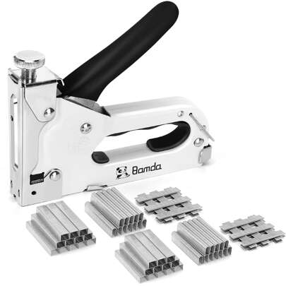 订书机，三合一重型订书机套装，含 300 个订书钉，用于固定材料、装饰、木工、家具、门窗的装潢订书机，返校