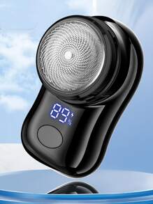 Portable Rechargeable Mini Electric Shaver With Battery Indicator, Creative And Personalised Design, Perfect Gift For Boyfriend - Black - View 1