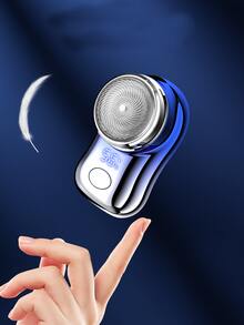 Portable Rechargeable Mini Electric Shaver With Battery Indicator, Creative And Personalised Design, Perfect Gift For Boyfriend - Black - View 4