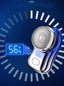 Portable Rechargeable Mini Electric Shaver With Battery Indicator, Creative And Personalised Design, Perfect Gift For Boyfriend - Black - View 9