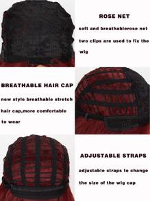 26inch Long Wavy Synthetic Machine Made Wig - Burgundy - View 7