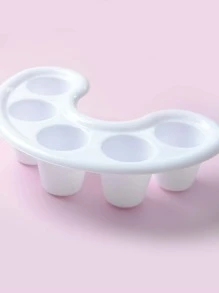 1 Miếng Móng tay Bát Với 5 Ngón tay Tách biệt Và 5 lỗ Đối với Da chết , Acetone Loại bỏ , Vật liệu nhựa - trắng - Xem 2