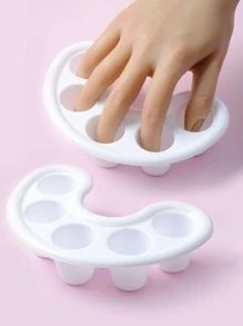 1 Miếng Móng tay Bát Với 5 Ngón tay Tách biệt Và 5 lỗ Đối với Da chết , Acetone Loại bỏ , Vật liệu nhựa - trắng - Xem 1