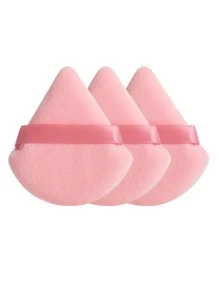 3 Pcs Of Triangular Powder Puff Makeup Sponges, Latex-Free Blending Sponge And Makeup Puff For Liquid - Pink - View 1