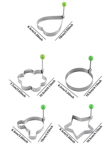 5pcs/set Egg Molds, Egg & Pancake Rings With Handle - Silver - View 3