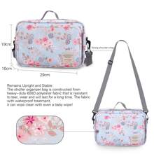 1入組折疊式嬰兒車包,孩子車懸掛包,尿布包,防水媽媽包適用於日常使用 - 藍色 - 查看 2