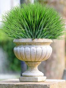 4 Césped artificial ramo jardín plantas casa balcón colgante Cesta falso hoja boda flores exterior Ollas verdor decoraciones Plantador adorno - Verde - Ver 1